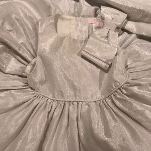 Janie and Jack 6-12 mos silver sparkle dress bow